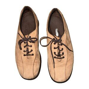 Munro Tan Suede Lace Up Loafers Shoes Size 6 Standard